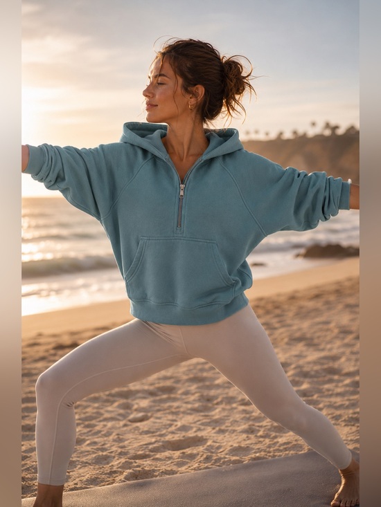Automet Tops - 💙🩵 LIKE NEW Automet Scuba-Inspired Hoodie | Large | Dusty Teal Athleisure 🩵💙